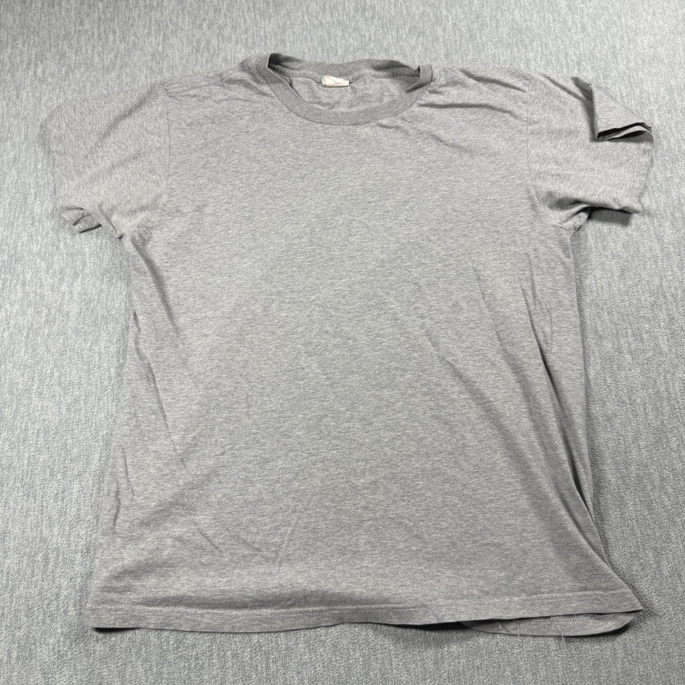 Evergreen Shirt Mens XL Gray Solid Combed Cotton Short Sleeve Crewneck Blank Tee